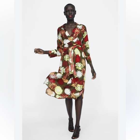 Zara floral midi dress size small - Picture 3 of 9